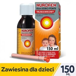 Дитячий ібупрофен суспензія зі смаком полуниці, Nurofen Forte, 150 мл