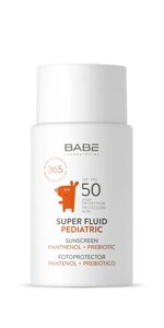 Дитячий сонцезахисний супер флюїд SPF 50 з пантенолом і пребіотиком, BABE PEDIATRIC, 50 мл