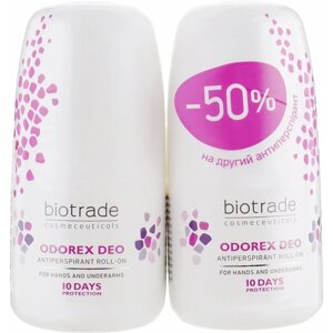 Дезодорант-антиперспірант, тривалої дії, кульковий, Biotrade Odorex Deo antiperspirant roll-on, 2*40 мл