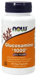 Глюкозамін, Glucosamine, Now Foods, 1000 мг, 60 рослинних капсул