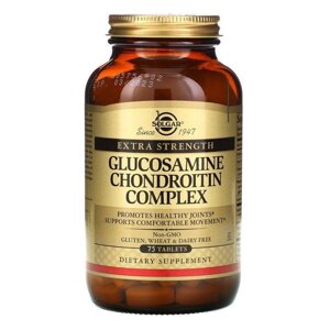 Глюкозамін хондроїтин комплекс, Glucosamine Chondroitin, Solgar, естра сила, 75 таблеток