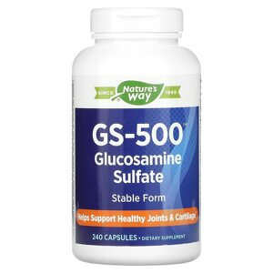 Глюкозамін сульфат, GS-500 Glucosamine Sulfate, Natures Way, 240 капсул