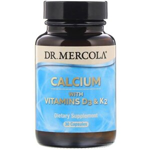 Кальцій з вітамінами Д3 і К2, Calcium with Vitamins D3 & K2, Dr. Mercola, 30 капсул