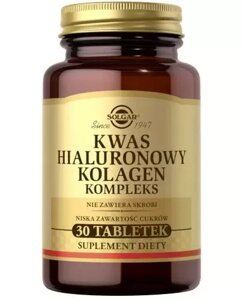 Колагеновий комплекс гіалуронової кислоти, Солгар, Solgar Kwas Hialuronowy Kolagen Kompleks, 30 капсул