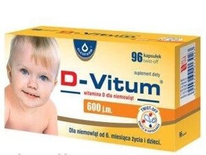 Комплекс D-Vitum 600 МЕ Вітамін D для немовлят від 6 місяців, 96 капсул Твіст-Офф