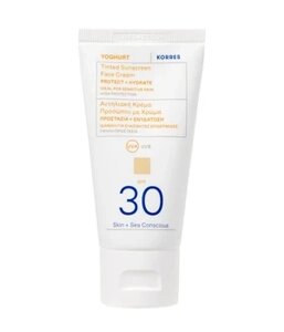 Крем для обличчя з сонцезахисним фільтром Korres Tinted Face Cream with Sunscreen SPF30, 50 мл