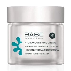 Крем для обличчя, зволожуючий гідроживильний, Babe Laboratorios Hydronourishing SPF 20, 50 мл