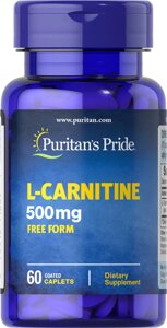 Л-карнітин, L-Carnitine, Puritans Pride, 500 мг, 60 таблеток