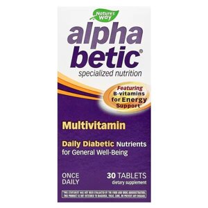 Мультивітаміни для діабетиків, Alpha Betic Multivitamin, Natures Way, один раз на день, 30 таблеток