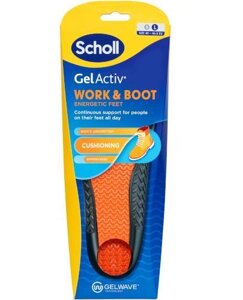 Чоловічі устілки для взуття, Scholl GelActiv Work & boot L, 1 пара