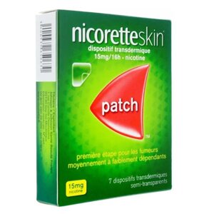 Nicorette 15 мг/7шт. нікотиновий пластир від куріння, великий термін придатності