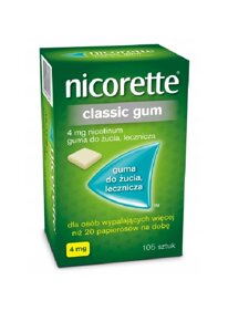 Nicorette Classic gum 4mg/105шт - нікотинова жувальна гумка з класичним смаком