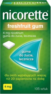 Nicorette Freshmint gum 4mg/105шт - нікотинова жувальна гумка з мятним смаком,