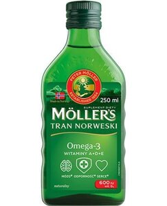 Риб'ячий жир з натуральним смаком Моллерс Тран, Mollers Omega-3, 250 мл