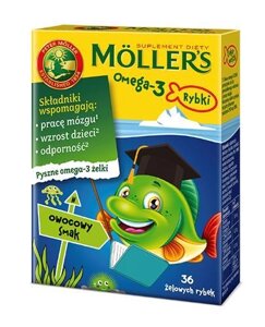 Рибки з фруктовим смаком, Mollers omega 3, 36 шт