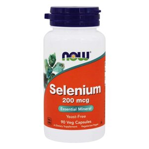 Селен без дріжджів, Selenium, Now Foods, 200 мкг, 90 капсул