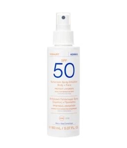 Сонцезахисна емульсія-спрей для тіла та обличчя Korres Yogurt SPF50, 150 мл