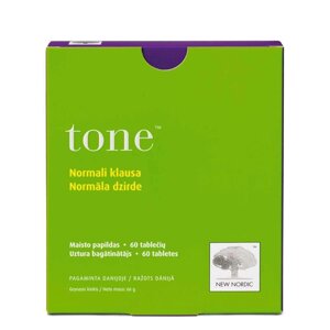 Тоне для покращення слуху, Tone, Normal Hearing, New Nordic, 60 таблеток