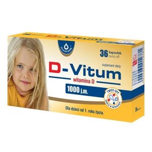 Вітамін D для дітей після 1 року D-Vitum 1000 МО, 36 капсул твіст-оф