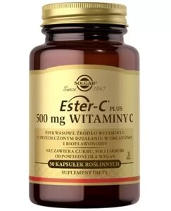 Вітамін С, SOLGAR Ester-C Plus 500 mg witaminy C, 50 капсул