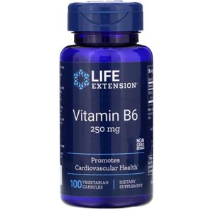 Вітамін В6 (піридоксин), Vitamin B6, Life Extension, 250 мг, 100 капс.