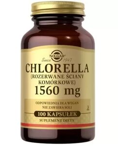 Вітаміни хлорел, SOLGAR Chlorella, 100 капсул