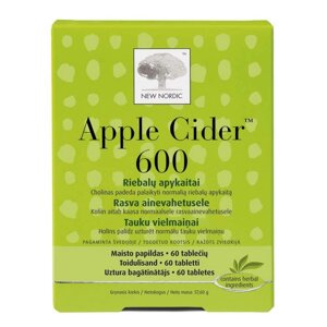 Яблучний оцет, Apple Cider 600, New Nordic, 60 таблеток