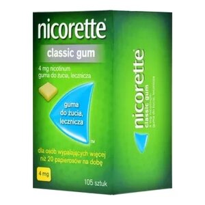 Жевательная резинка Nicorette Classic Gum 4 мг 105 шт