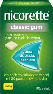 Жувальна гумка Nicorette Classic Gum 4 мг 105 шт