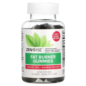 Жироспалювач, Fat Burner Gummies, Zenwise Health, яблуко, 60 жувальних цукерок