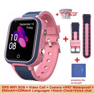 Дитячий Розумний Смарт Годинник Smart Watch Kids "Greentiger LT21" Pink з 4G, LBS, GPS, Wi-Fi, Відеодзвінок, Ліхтарик