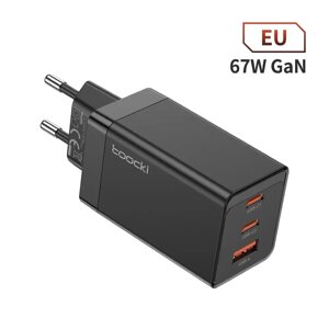 Зарядний пристрій Toocki GAN 67-65W (2 Type-C + 1 USB) Black