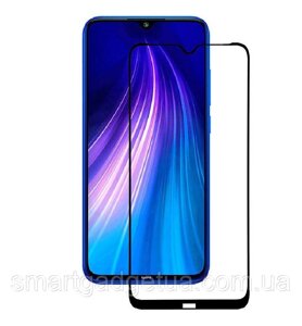 Захисне скло 9D 9H Повної обклейки для Xiaomi Redmi Note 8 Захоплення скло Чорний