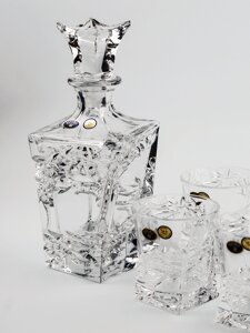 Кришталевий набір для віскі bohemia Samurai 7 предметів стакан для віскі + графин прозорий Чехія