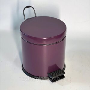 Відро для сміття з педаллю з нержавіючої сталі 3 літри 22см, діаметр 21см фіолетового кольору