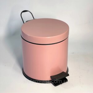 Відро для сміття з педаллю з нержавіючої сталі 3 літри 22см, діаметр 21см рожевого кольору