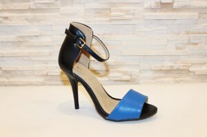 Туфлі літні сині з чорним на підборах Б572 продаж продаж 41