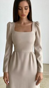 Сукня жіноча ділового стилю в бежевому кольорі 36-70 розмір 54