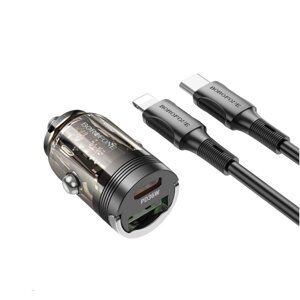 Автомобільний зарядний пристрій BOROFONE BZ29A Talented PD36W+QC3.0 car charger set Black 6941991108792