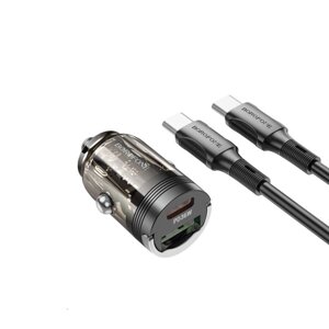 Автомобільний зарядний пристрій BOROFONE BZ29A Talented PD36W+QC3.0 car charger set Black 6941991108815