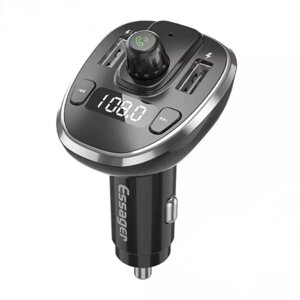 Автомобільний зарядний пристрій ESSAGER Dynamic Car Bluetooth MP3 Car Charger Sliver ECCFM-DG10