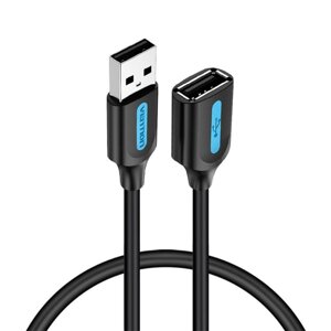 Кабель Vention USB 2.0 A "тато"A "мама" Extension Cable 2M black PVC Type CBIBH