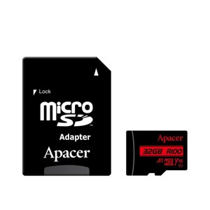 Карта пам'яті microsdhc apacer 32gb class 10 V10 A1 R100MB/s AP32GMCSH10UB-R