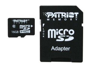 Карта пам'яті microsdhc patriot LX series 16gb class 10 PSF16gmcsdhc10