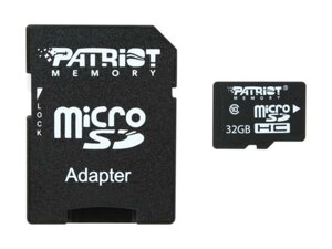 Карта пам'яті microsdhc patriot LX series 32gb class 10 PSF32gmcsdhc10