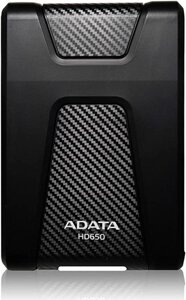 Портативний зовнішній жорсткий диск 2.5 ADATA USB 3.1 DashDrive Durable HD650 1TB, колір чорний AHD650-1TU31-CBK