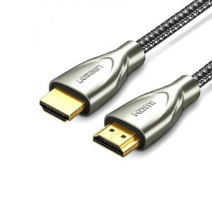Відеоадаптер відео перехідник адаптер UGREEN HD131 HDMI вуглецеве волокно, сплав цинку 1m, колір сірий UGR-50106