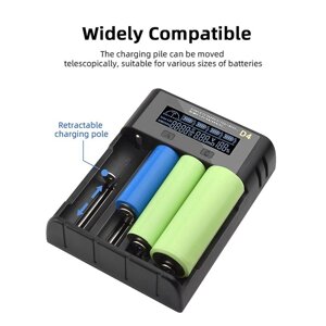 Зарядний пристрій для акумуляторів та акумуляторних батарей ESSAGER Battery Charger with LED Indicator For 4 Display