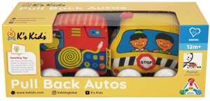Іграшка Ks Kids Машинки Pull-back (шкільний автобус і пожежна машина)