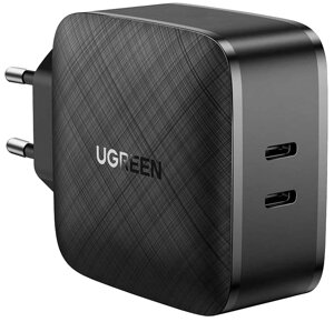 Мережевий зарядний пристрій Ugreen CD216 66W 2xType-C PD Charger (Black)